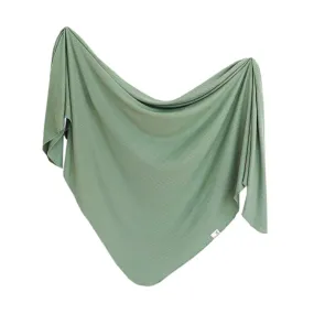 Copper Pearl Clover Rib Knit Swaddle Blanket