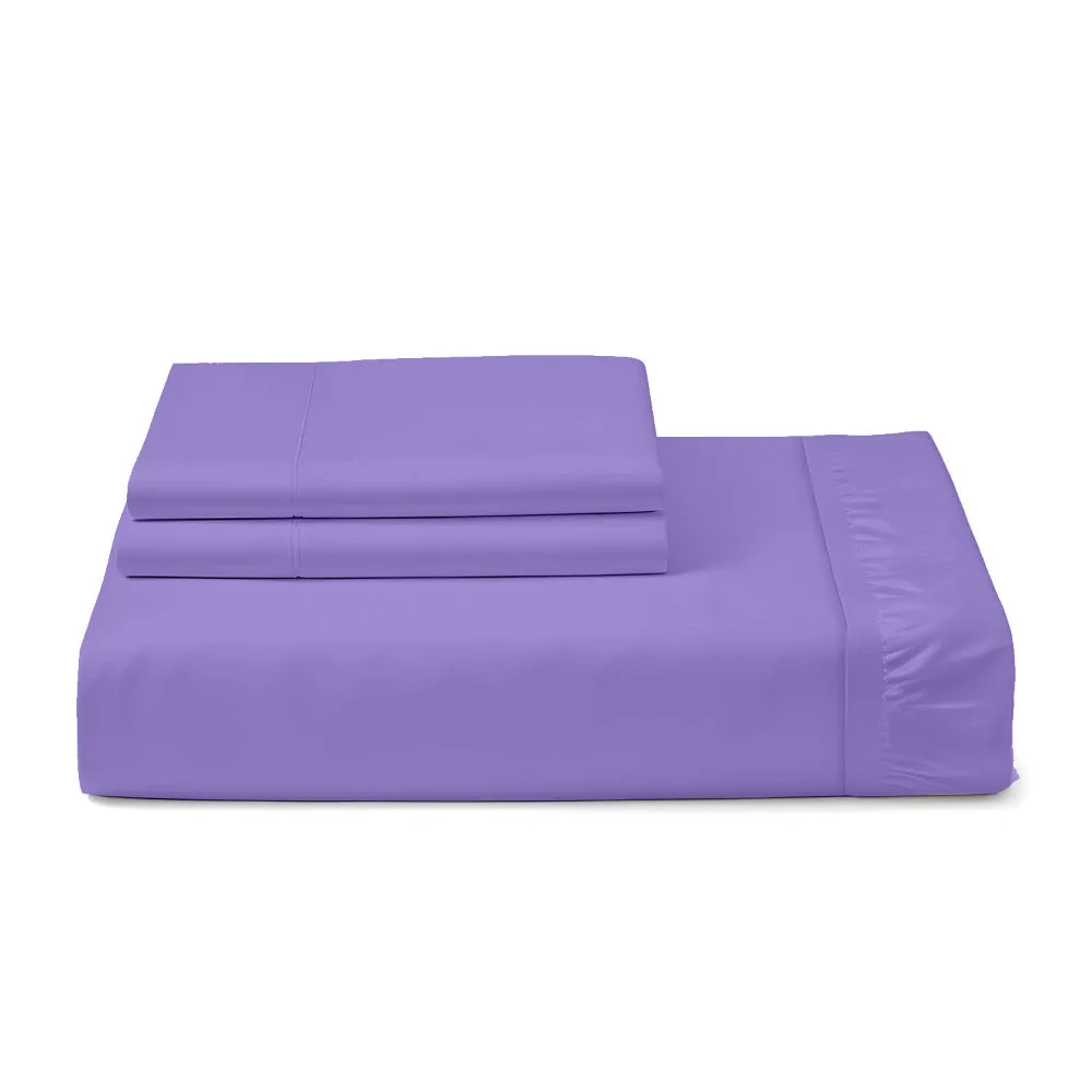 Cotton Home 3 Piece Super Soft Fitted Sheet Set Silver Dark Purple