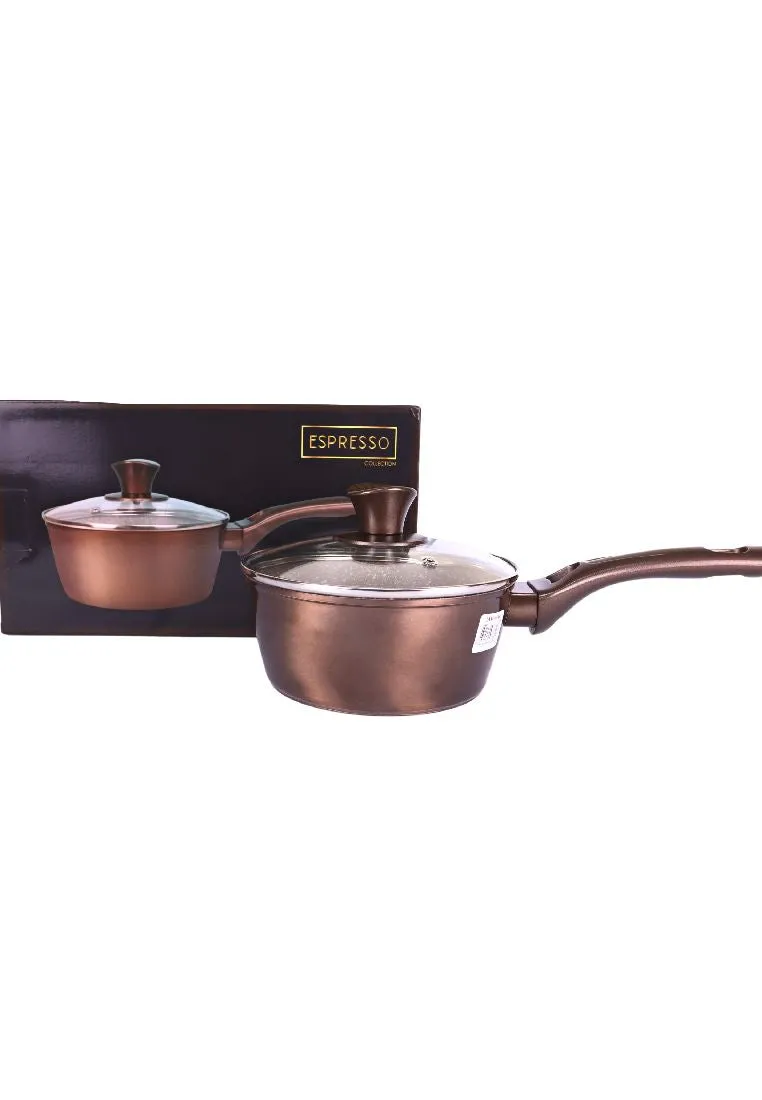 Cuisson Espresso Collection Brown Saucepan 18cm with Glass Lid