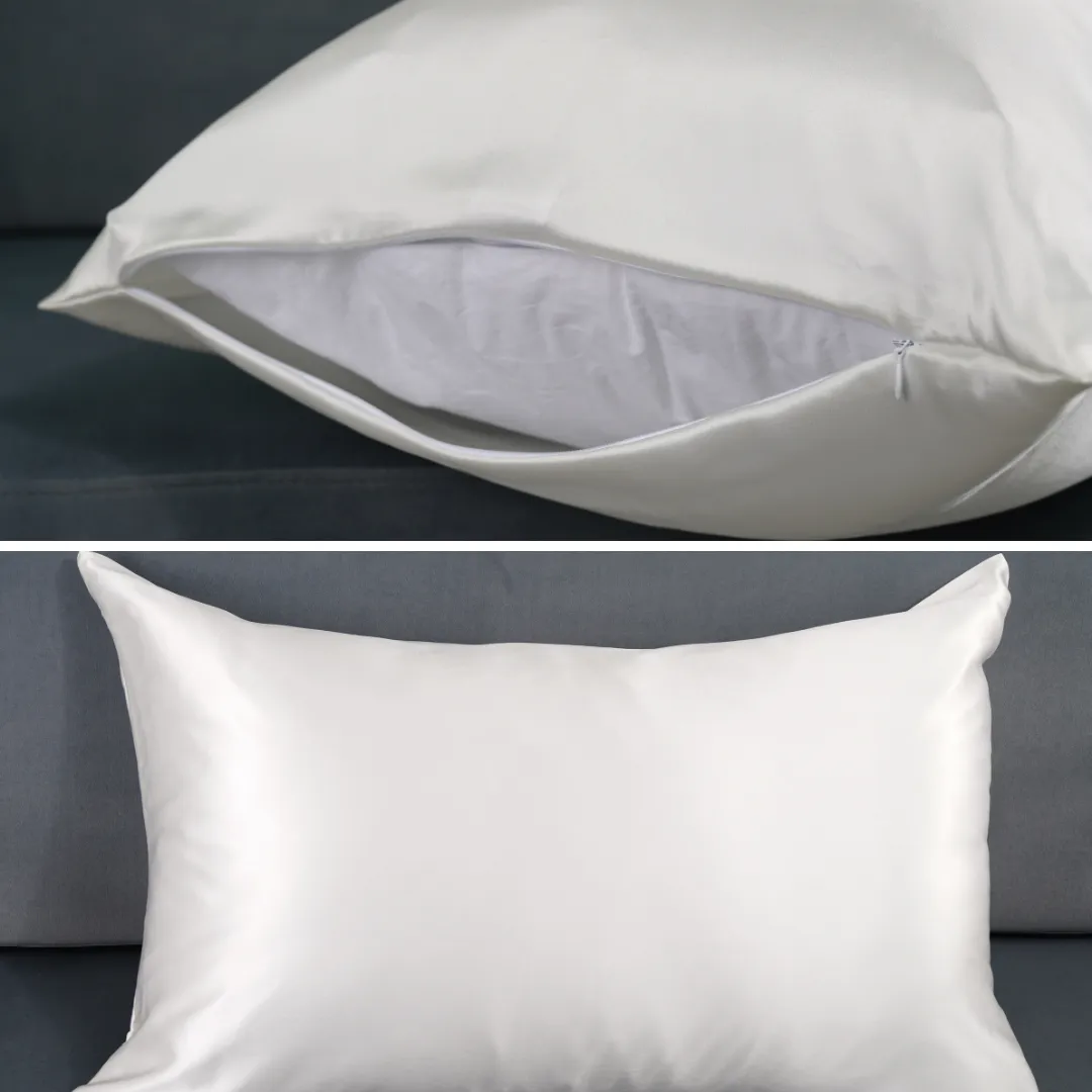 Custom Wholesale Silk Pillowcase 19 Momme Zipper Closure - 40×40cm