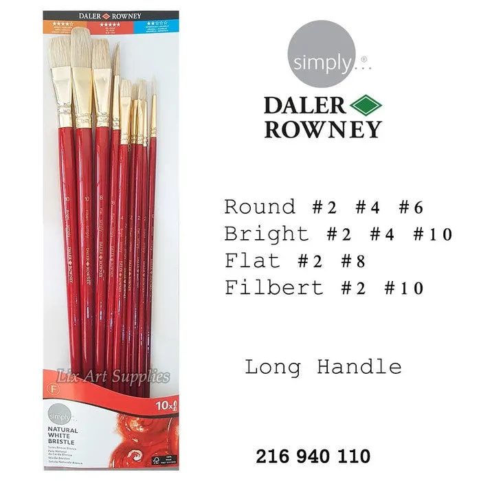 DALER ROWNEY SIMPLY BRSTLE BRSH SET