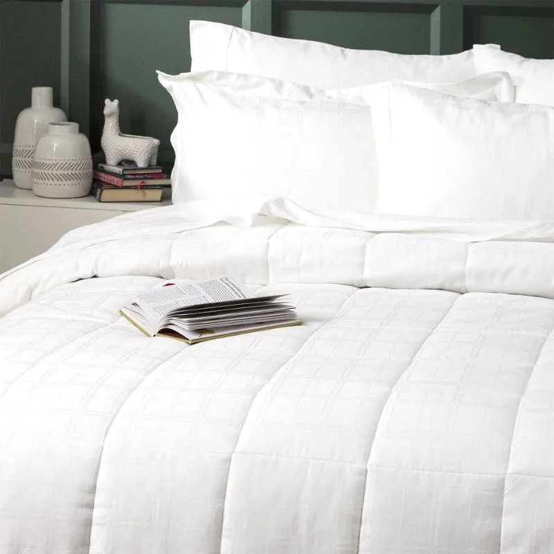 Ddecor Home Willow White 500 Thread Count Jacquard Cotton Comforter Set