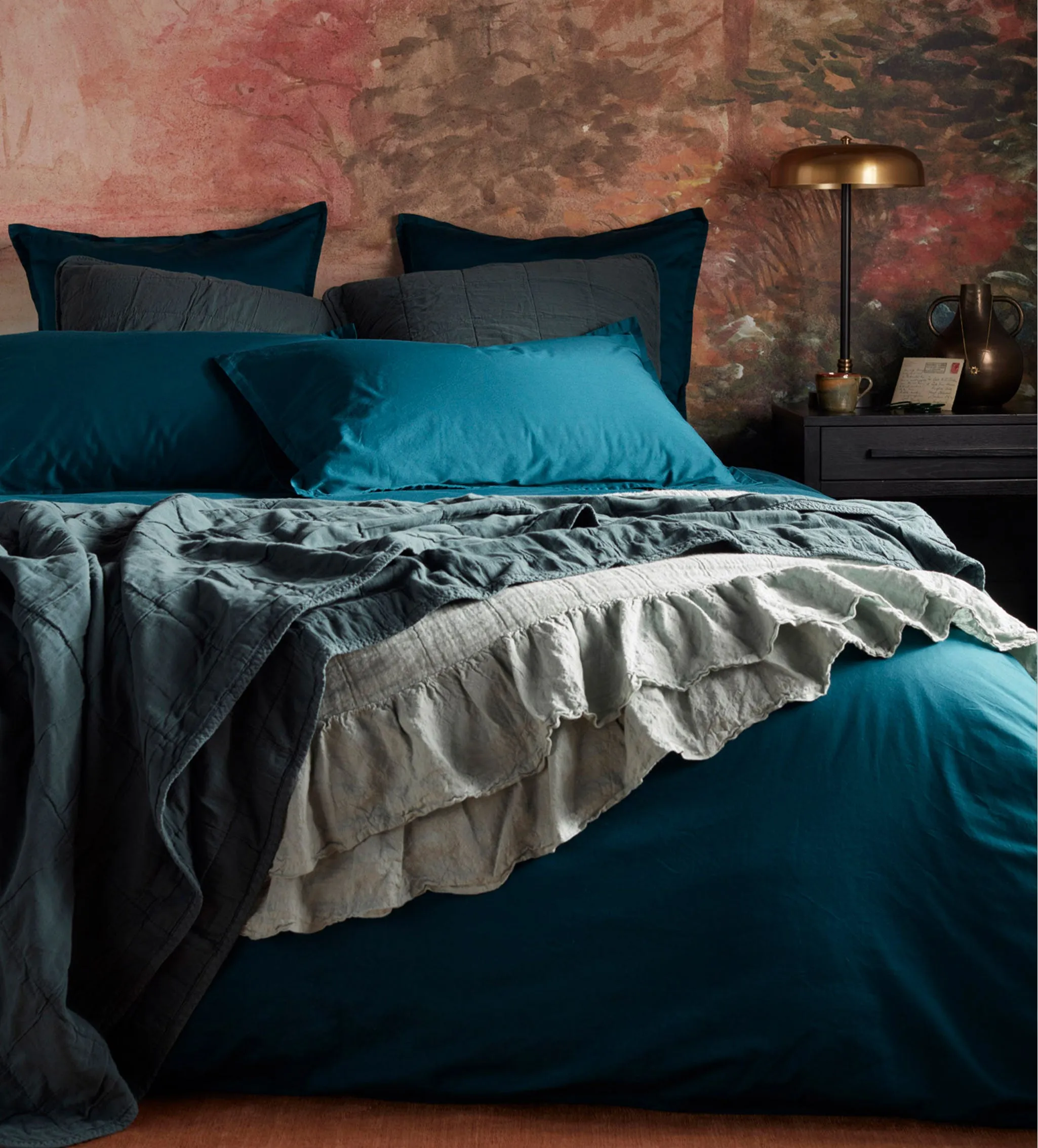 Deep Teal Super Soft 100% Cotton Duvet Cover