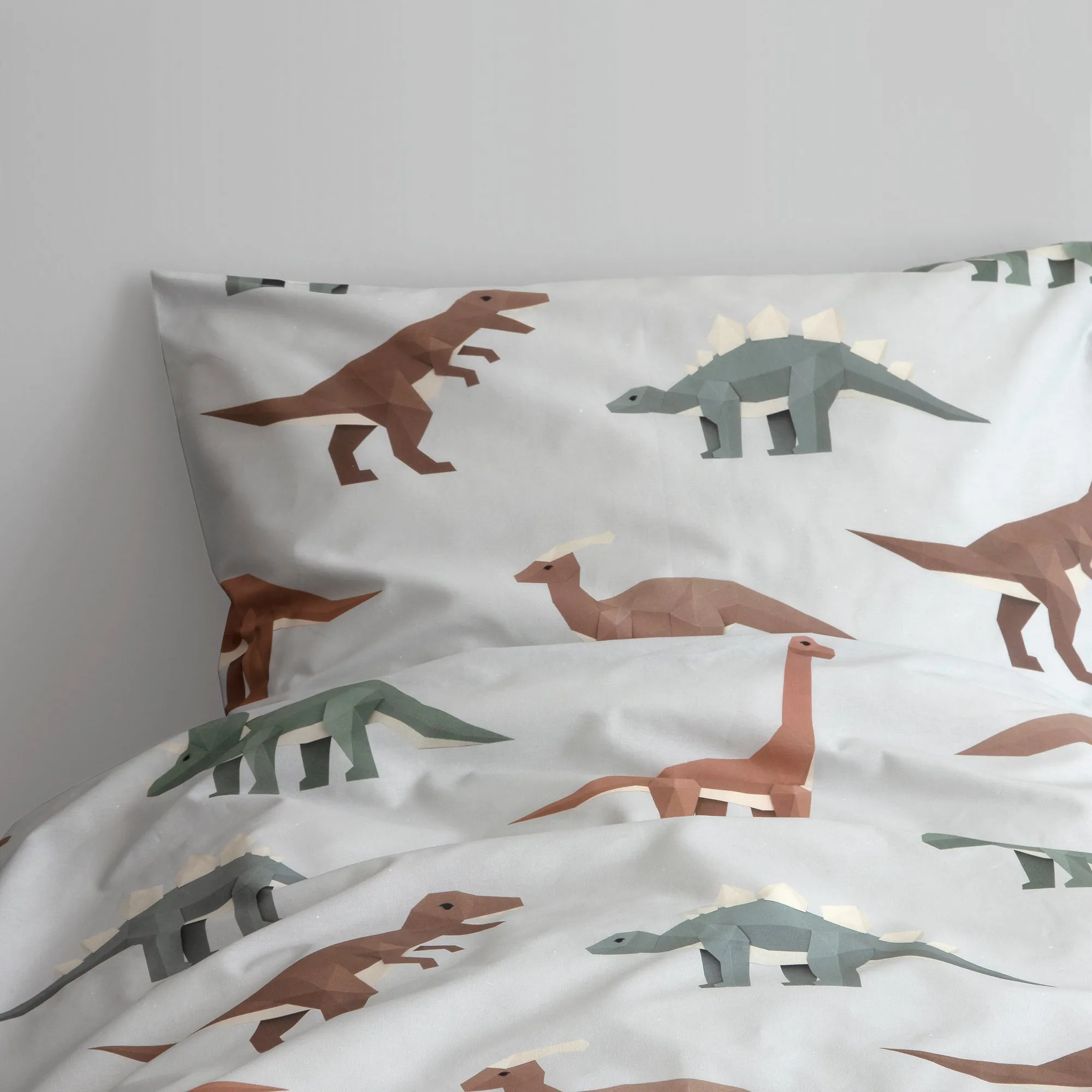 Dinosaurs Bedding Light Grey - Single