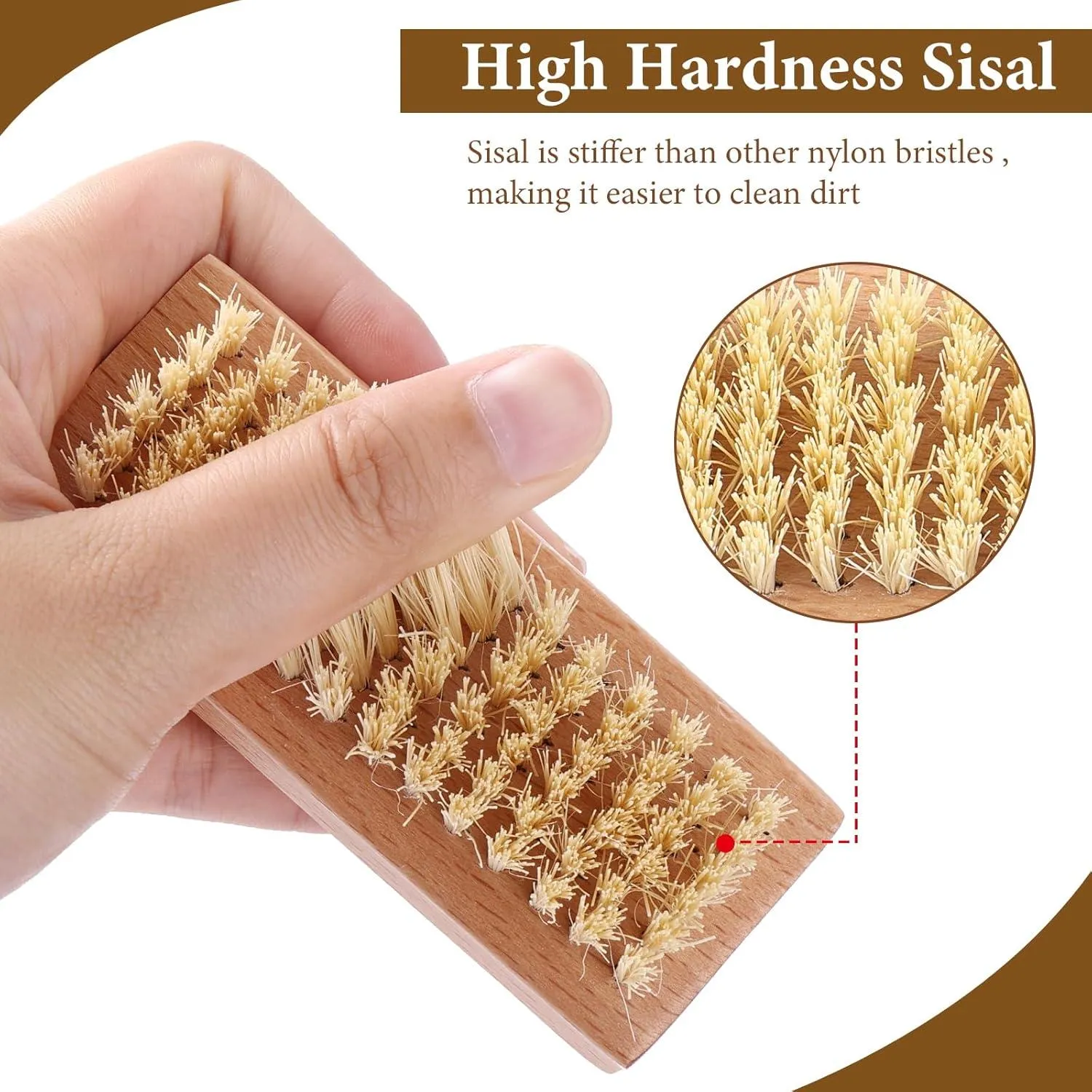 Double Sided Wooden Nail Scrubbing Brushes