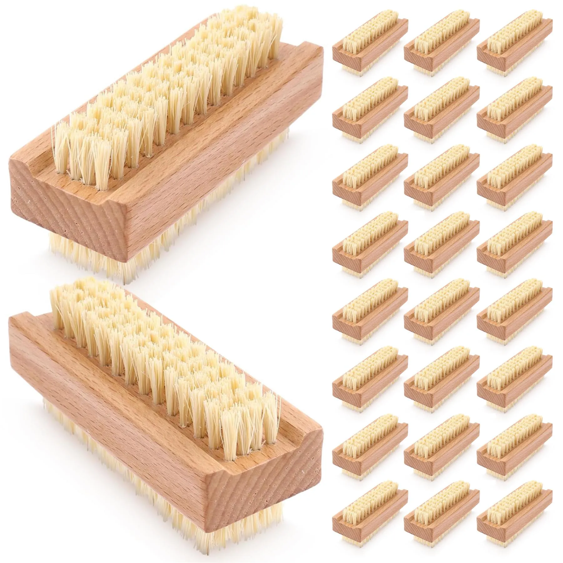 Double Sided Wooden Nail Scrubbing Brushes