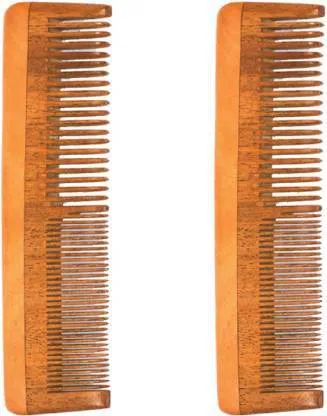 Double Tooth Neem Comb - Setting & Untangling - Pack of 2