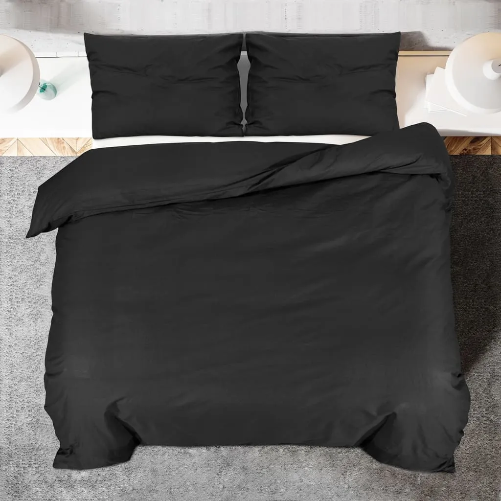 Duvet Cover Set Black 155x220 cm Light-weight Microfiber