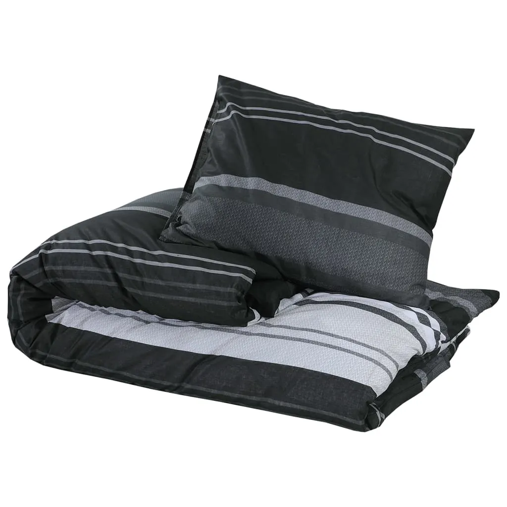 Duvet Cover Set Black and White 240x220 cm Cotton