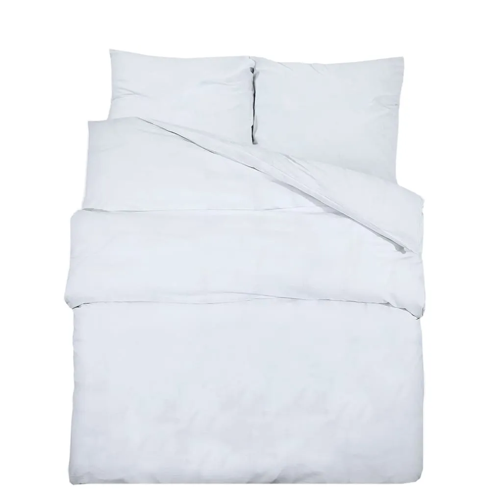 Duvet Cover Set White 260x220 cm Light-weight Microfiber