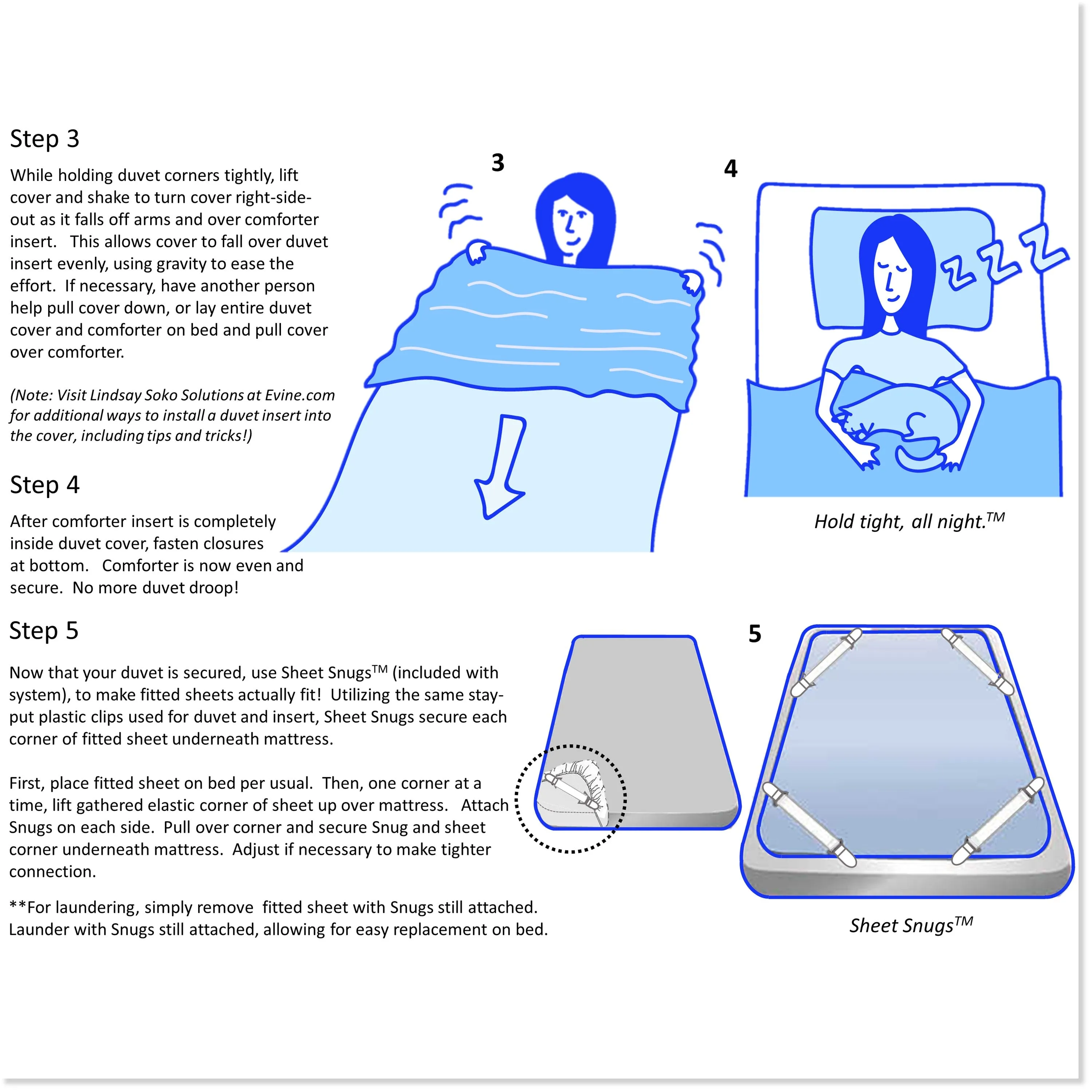 Duvet Stays and Sheet Snugs- The Complete "Sleep Tight" Bedding System - Amazon's Choice