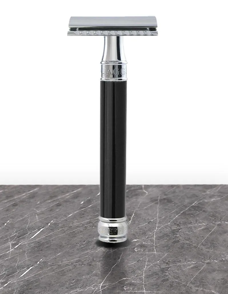 Edwin Jagger - DEL86 Long Handle Double Edge Safety Razor, Black