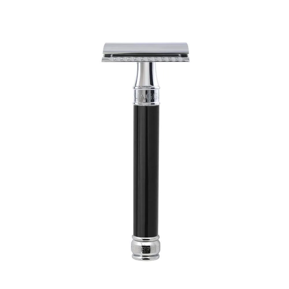 Edwin Jagger - DEL86 Long Handle Double Edge Safety Razor, Black