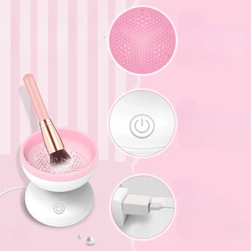 Electric Makeup Brush Cleaner Machine Fit for All Size Brushes- USB Plugged In