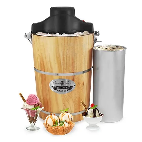 Elite Gourmet 6qt Old-Fashioned Electric Ice Cream Maker