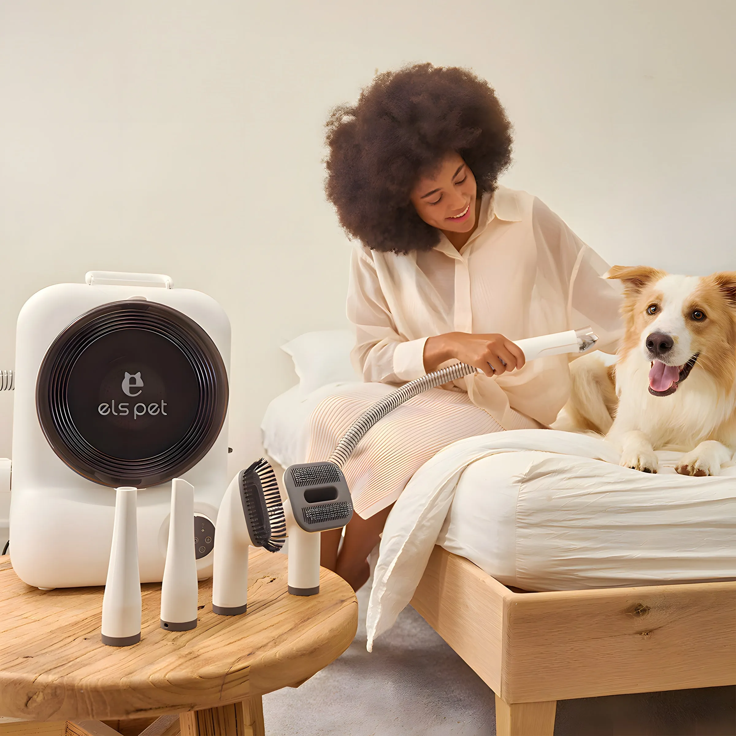 Els Pet Groomdora  5-in-1 Grooming Vacuum Kit for Easy Pet Care