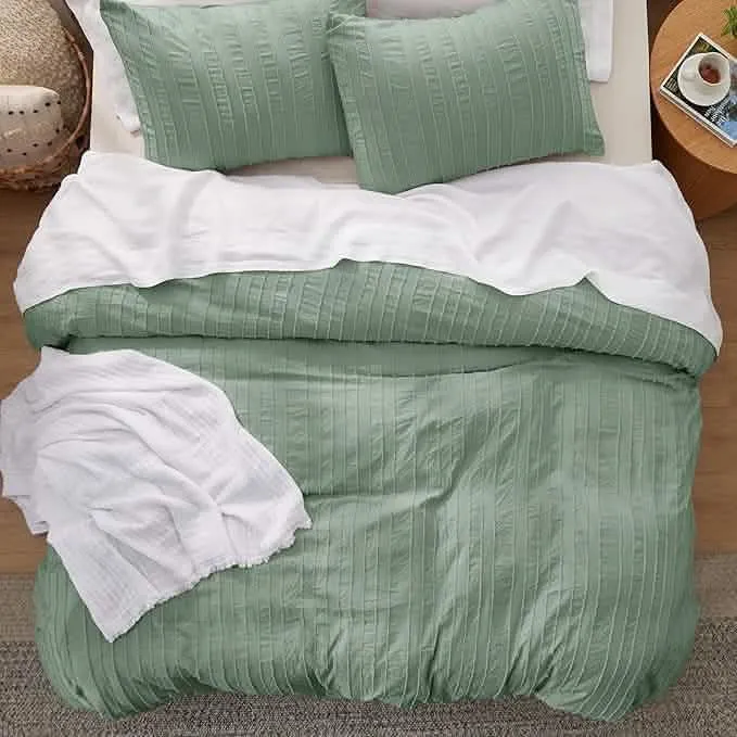 Embroidery Boho Striped Comforter Set