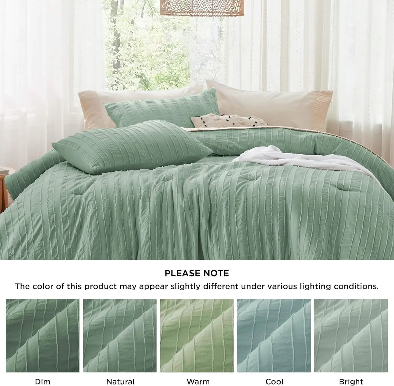 Embroidery Boho Striped Comforter Set