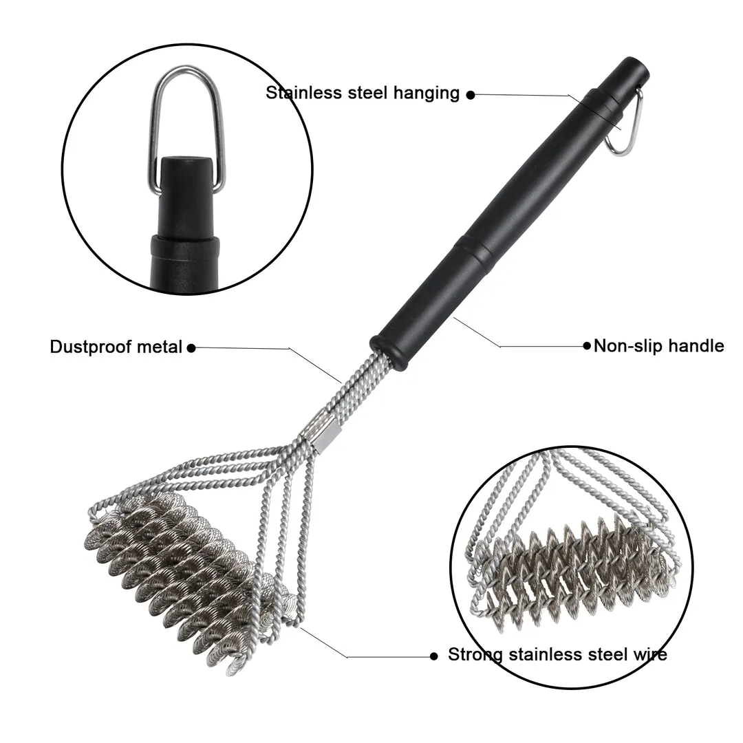 Ergonomic 42cm Barbeque Brush, 3X Power Grill Cleaner - ASMOKE