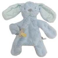 ES Kids - Bunny Comforter with Dummy Holder - Blue Stripe