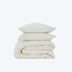 Essential Percale Duvet Cover Ivory