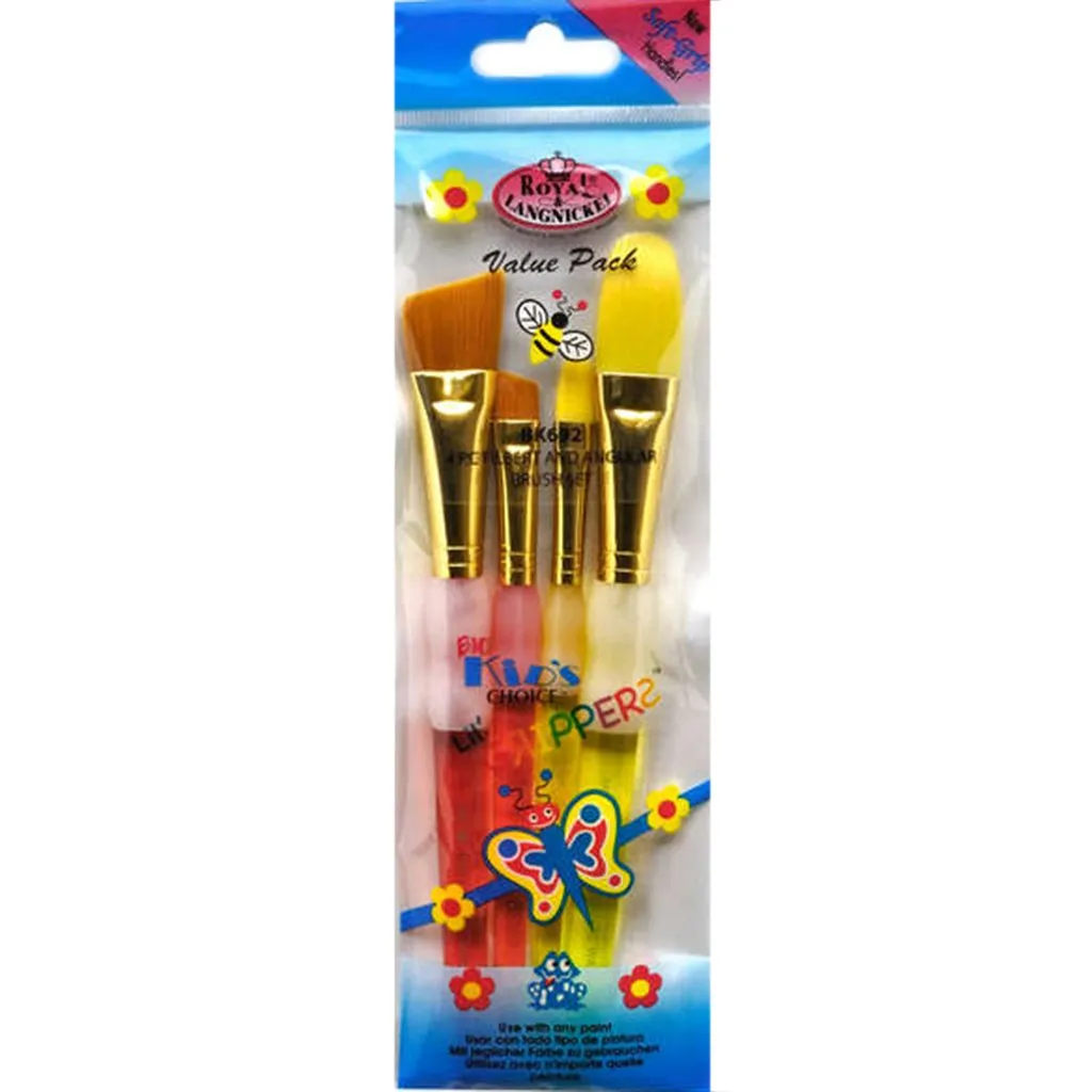 Filbert and Angular Brush Set 4pcs