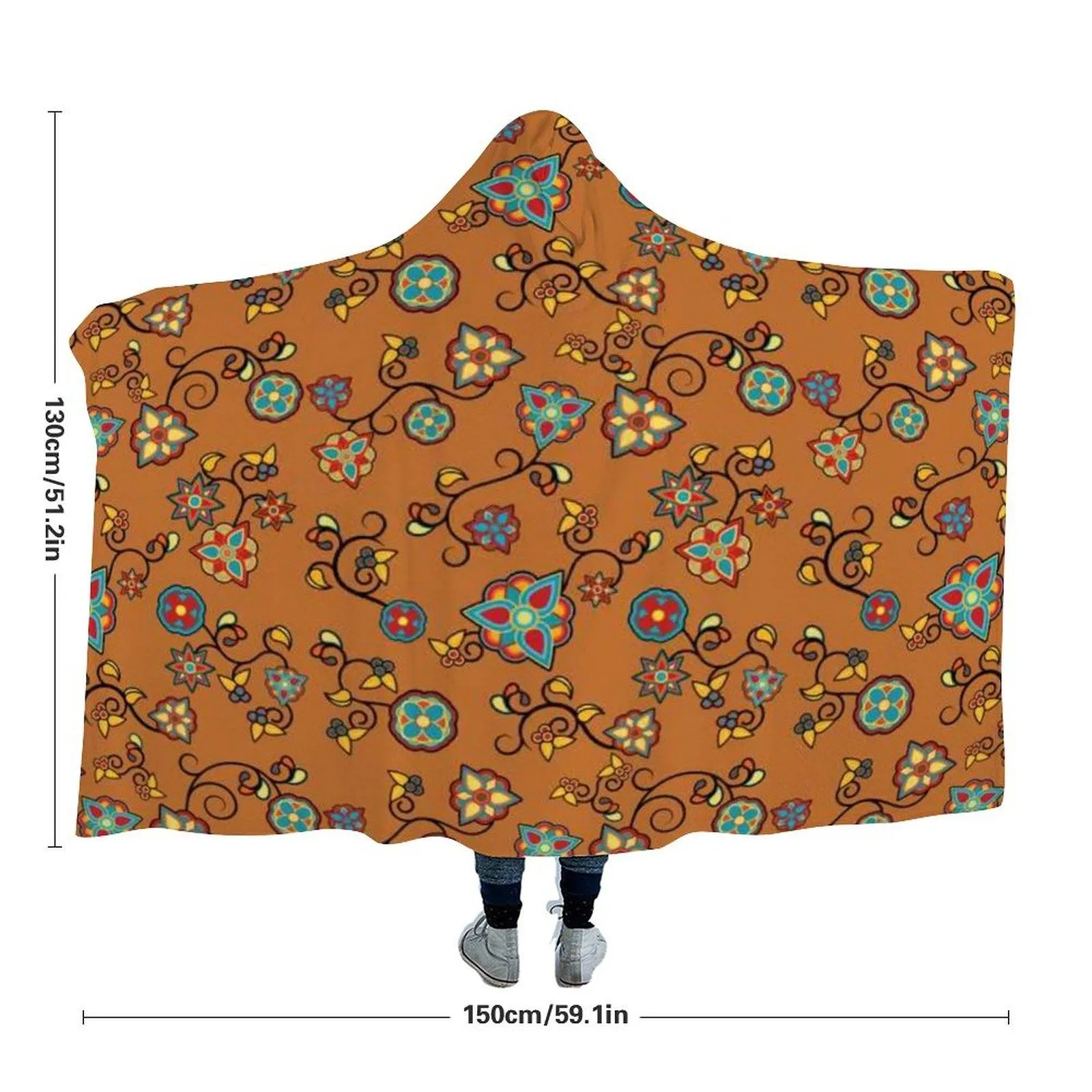 Fire Bloom Light Hooded Blanket