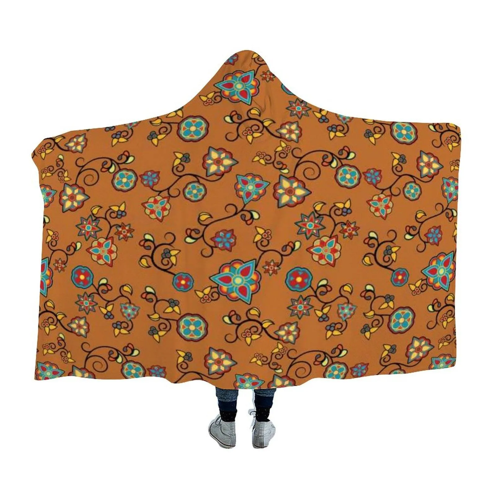 Fire Bloom Light Hooded Blanket