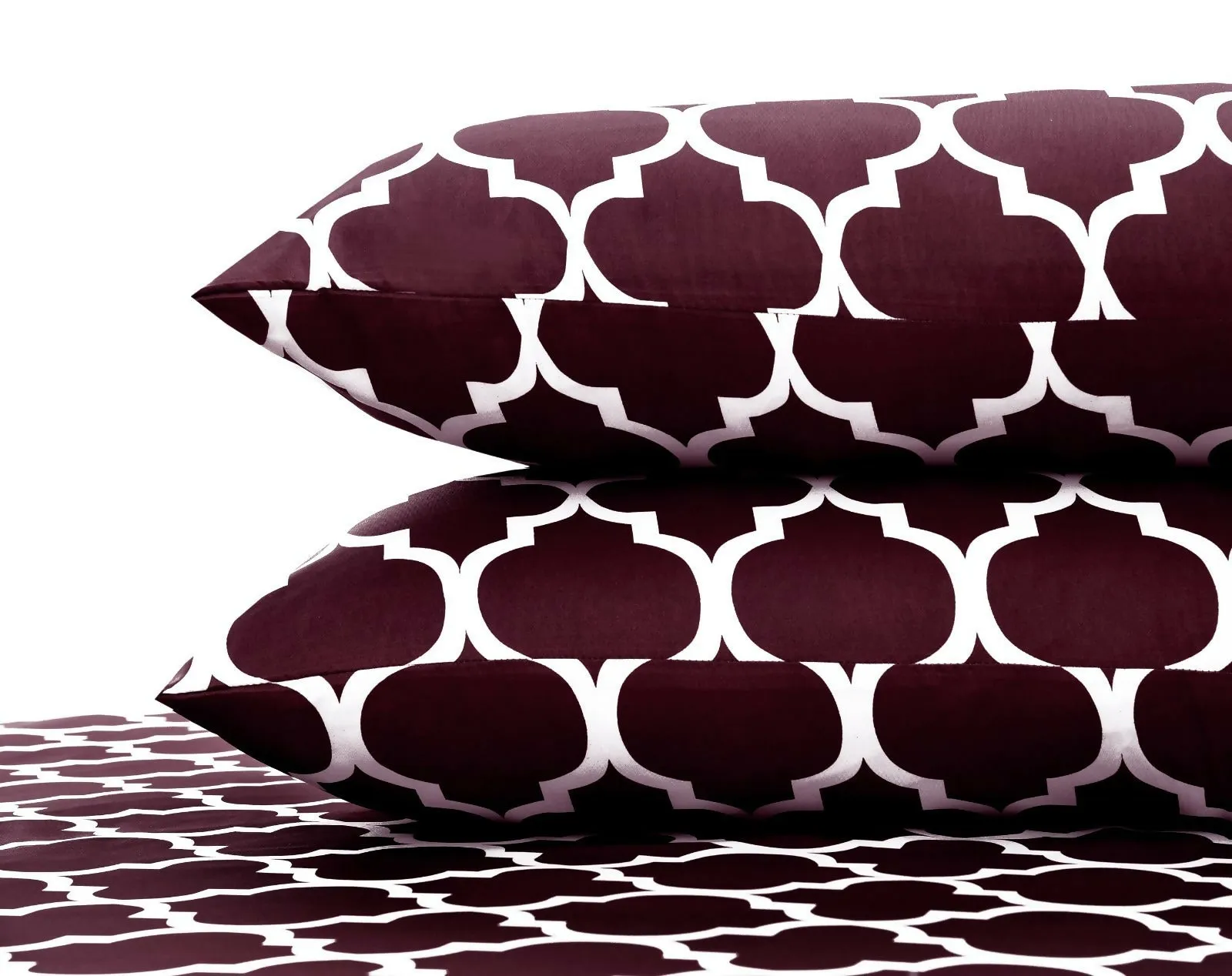 Fitted Bed Sheet-Plum Geometric