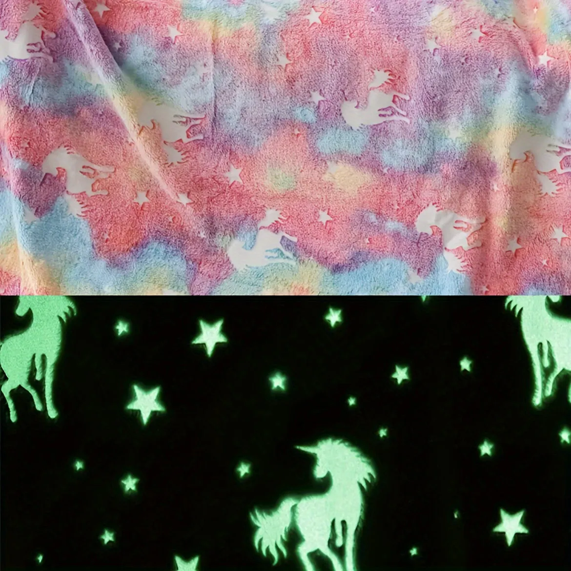 Glow In The Dark Unicorn Blanket Magical Gift for Girls