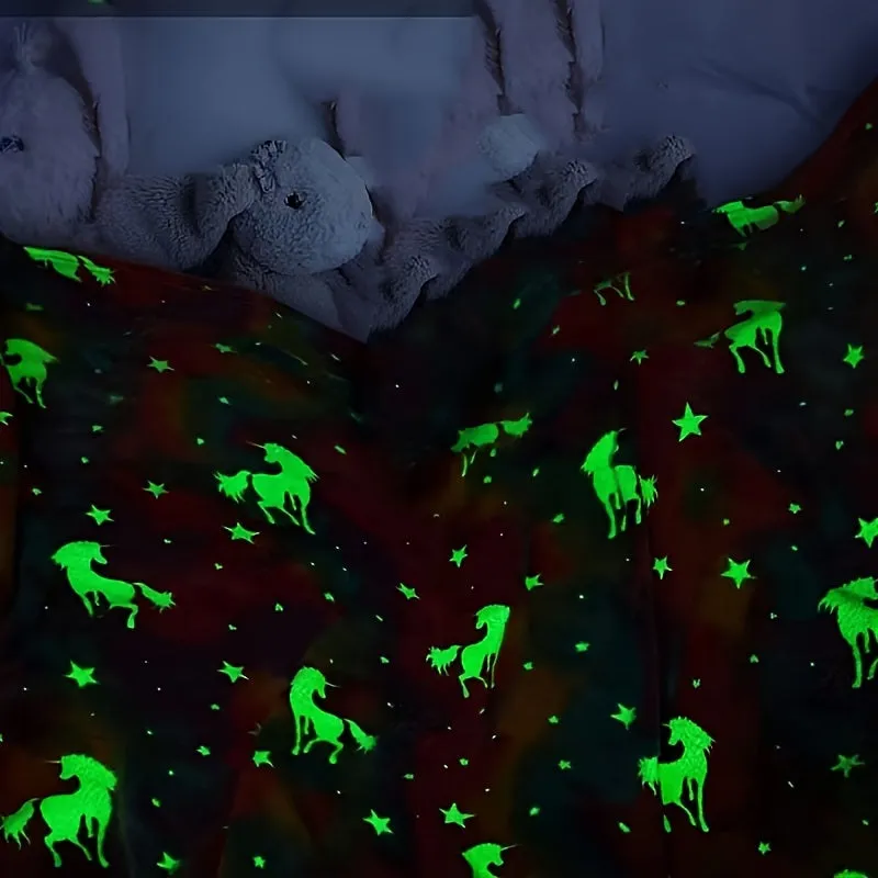 Glow In The Dark Unicorn Blanket Magical Gift for Girls