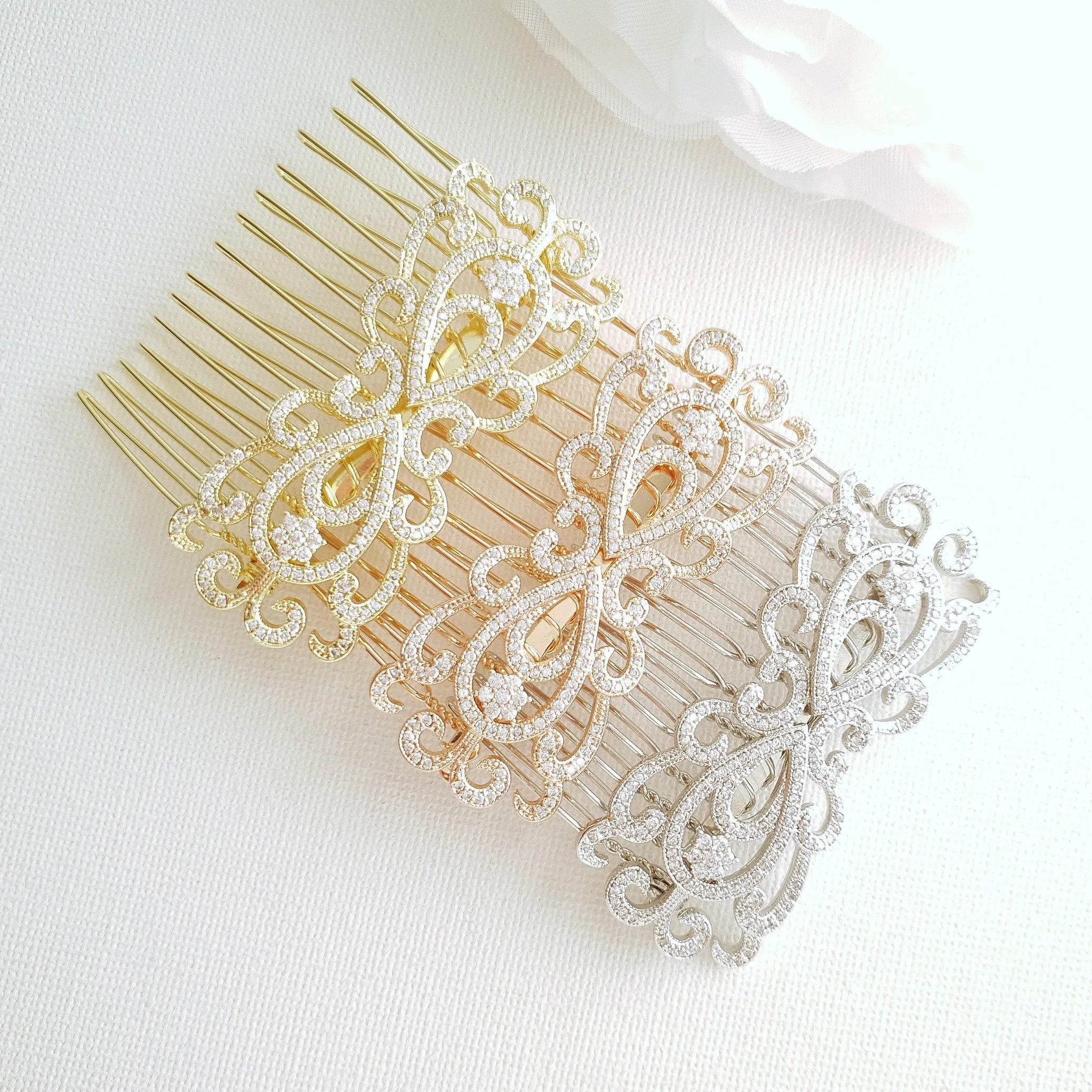 Gold Bridal & Wedding Hair Comb-Arletty