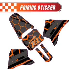 Graphic Kit Decals Fairing Sticker Custom Number For Razor MX350 MX400 - L003 Orange Hexagon