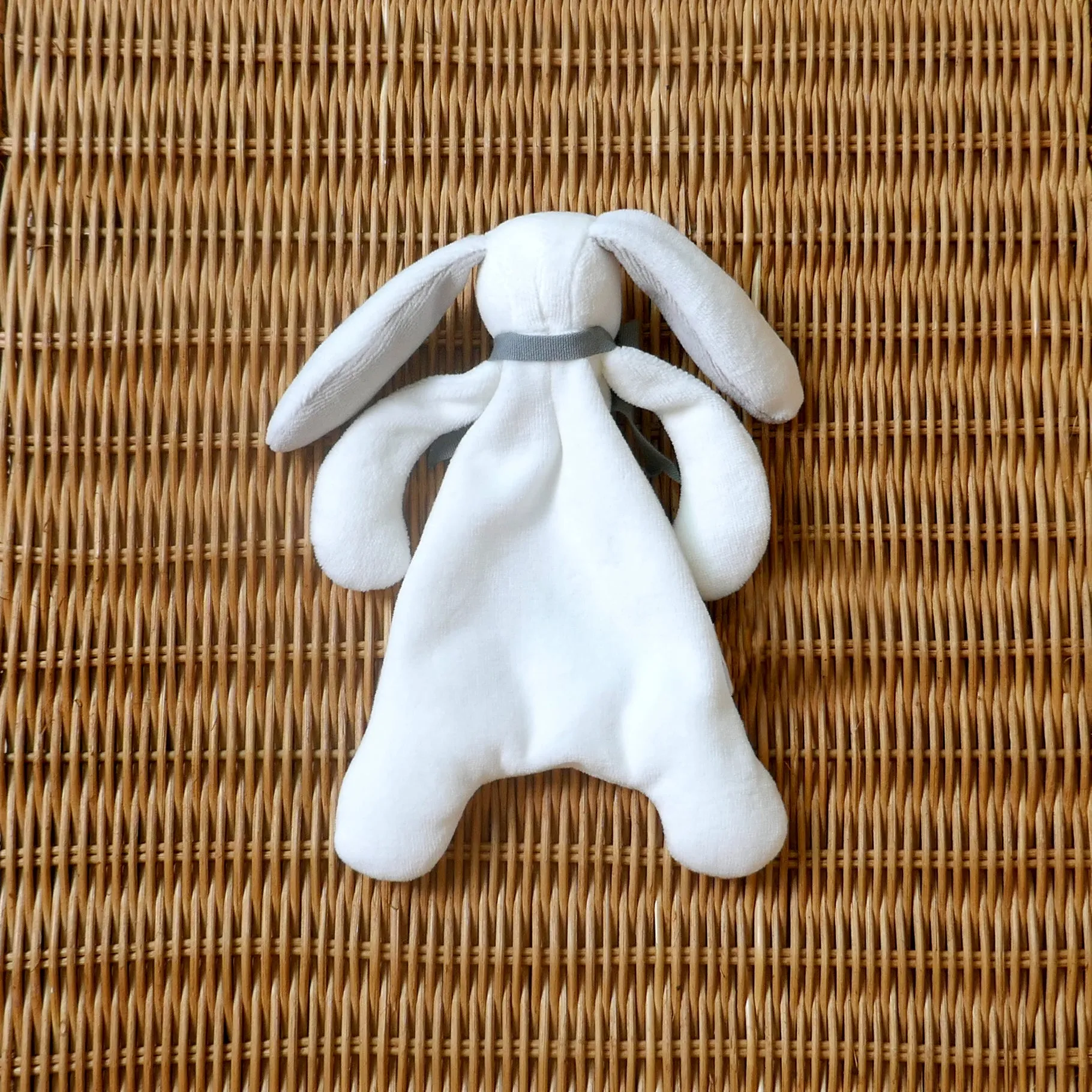 Grey Mini Bunny Comforter Toy - Organic Cotton - Baby Gift Unboxed - 20cm