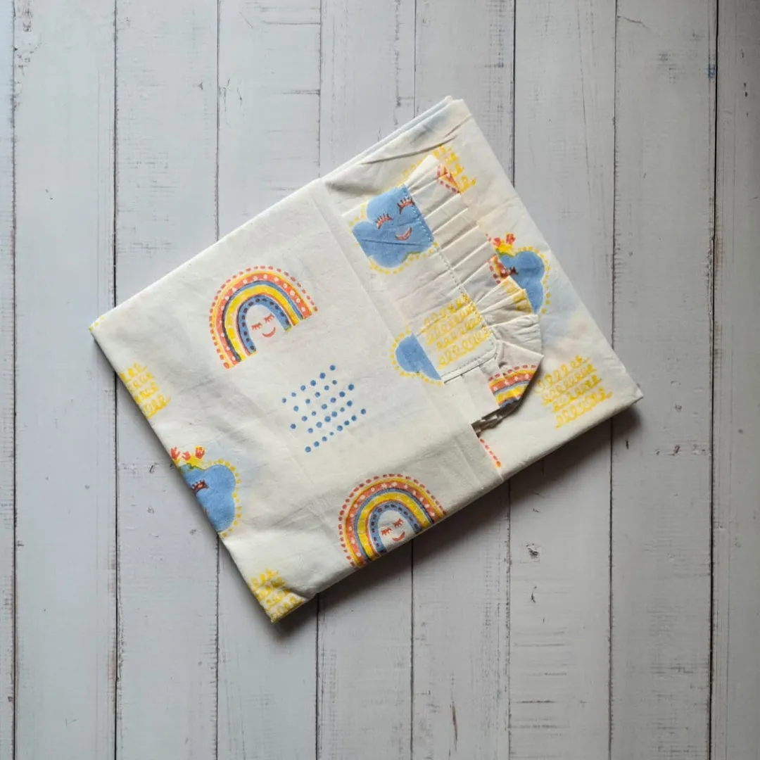 Gudgoodie Flat Crib Bedsheet- 100% Cotton Percale- Rainbow Dreams