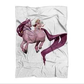 Horse and Baby Cupid Sublimation Throw Blanket