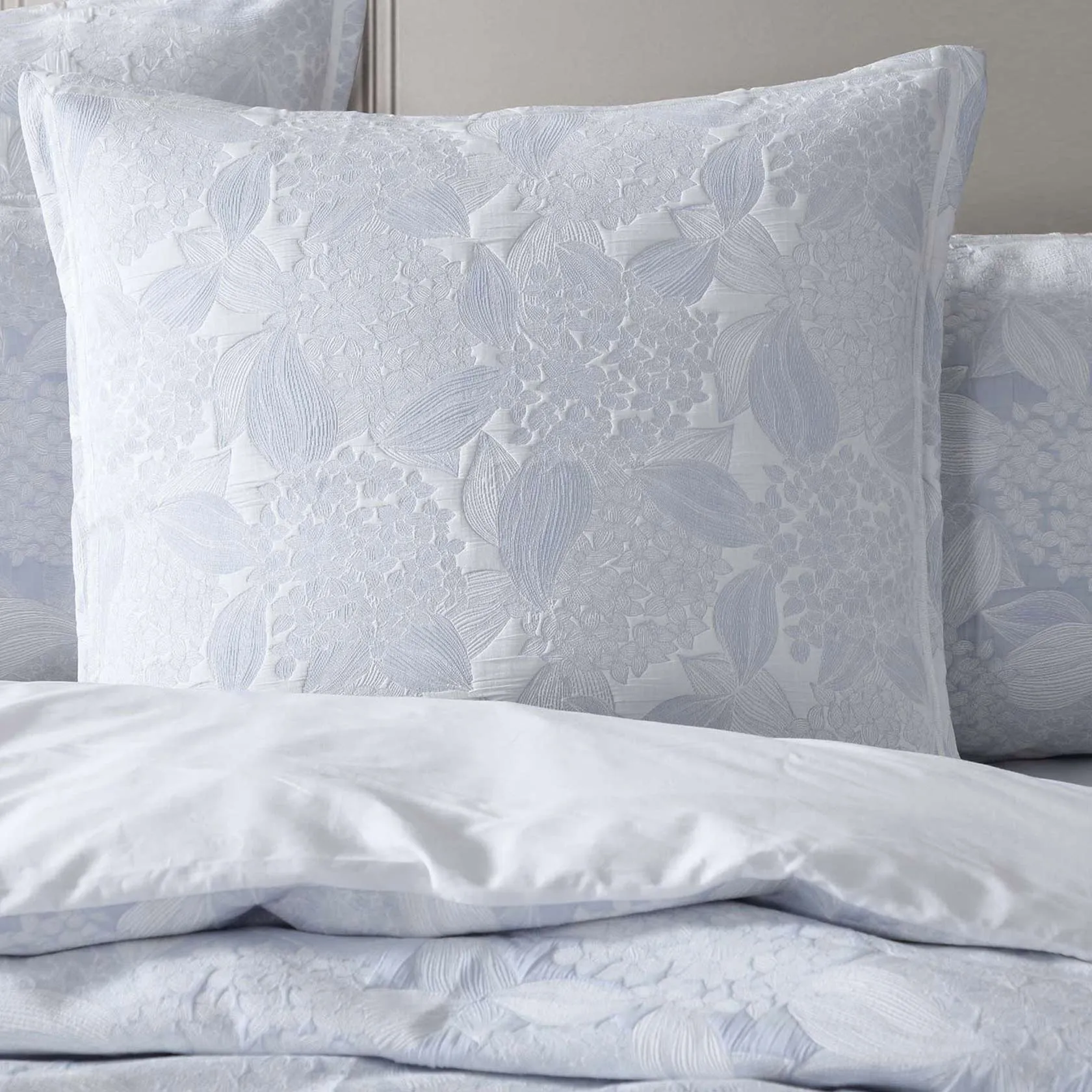 Hydrangea Chambray Square Cushion by Private Collection