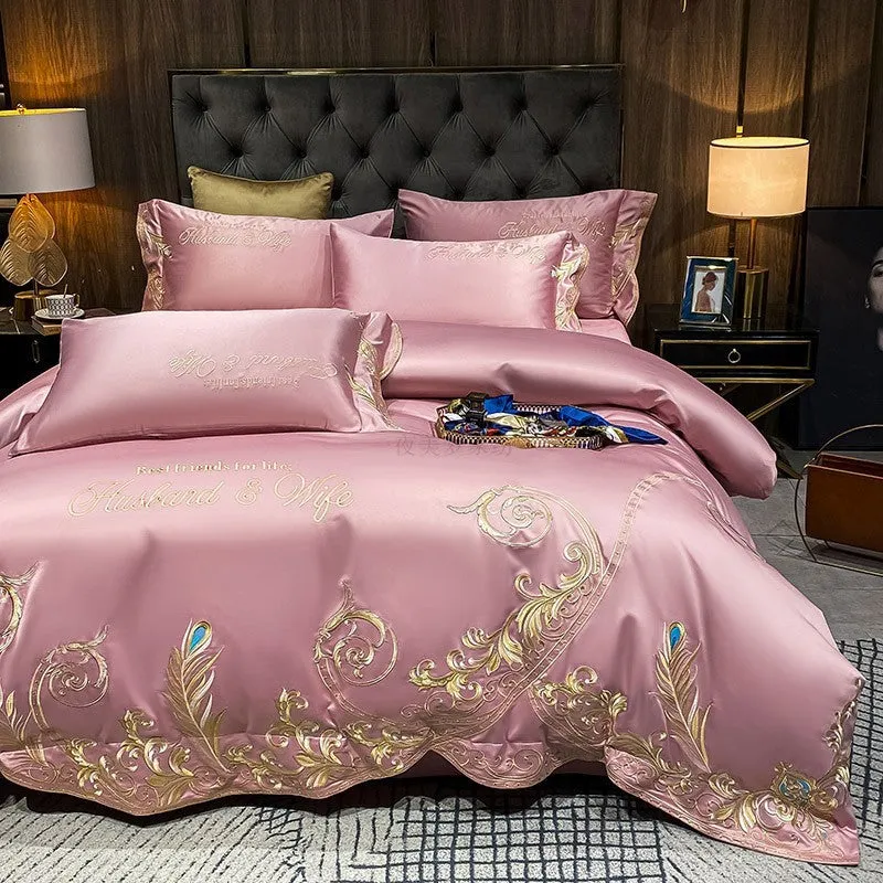 Ice Silk Quilt Sets Bed Sheets Bedding Four-piece Set