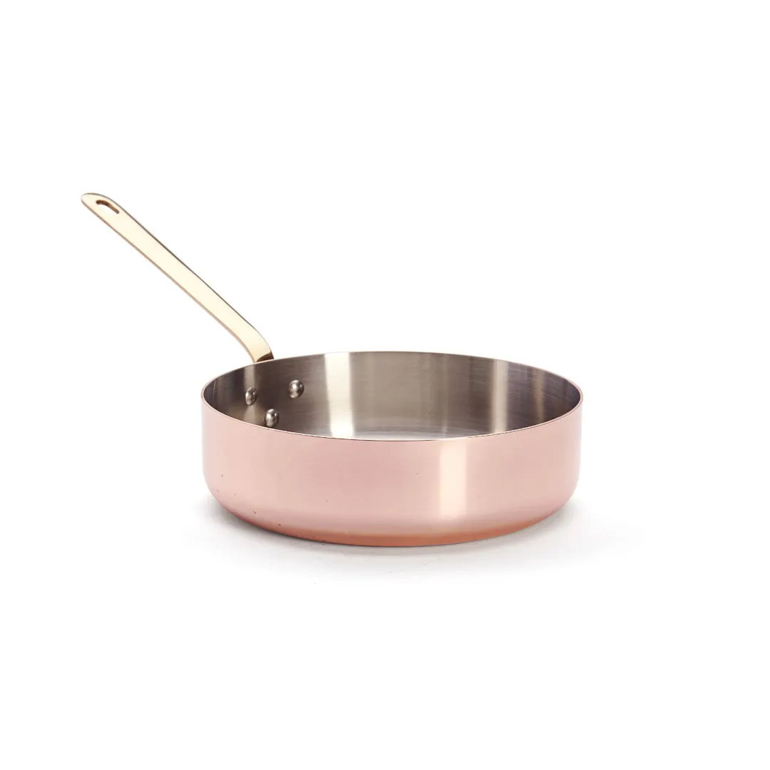 INOCUIVRE SERVICE Copper Sauté Pan with Brass Handles