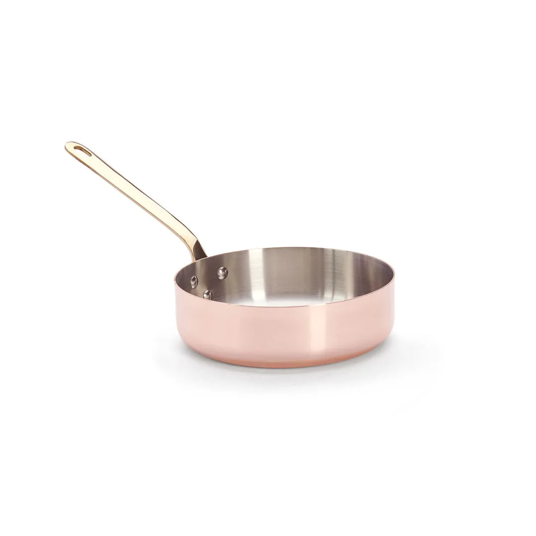 INOCUIVRE SERVICE Copper Sauté Pan with Brass Handles