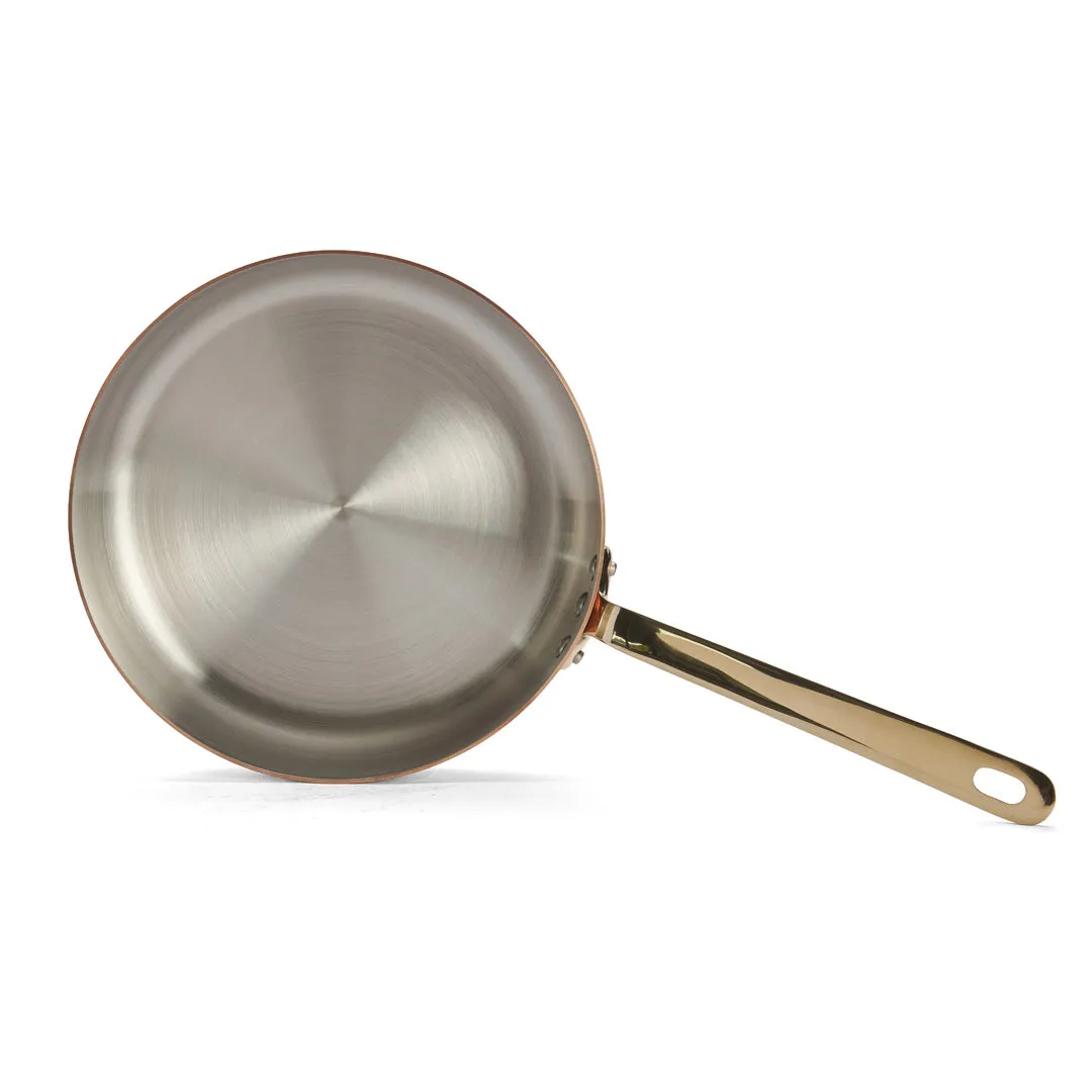 INOCUIVRE SERVICE Copper Sauté Pan with Brass Handles