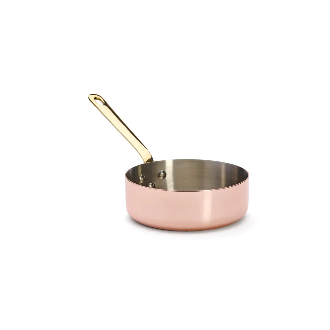 INOCUIVRE SERVICE Copper Sauté Pan with Brass Handles