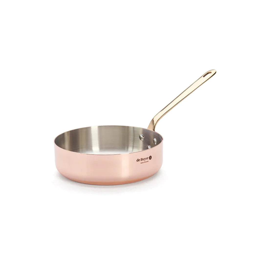 INOCUIVRE SERVICE Copper Sauté Pan with Brass Handles