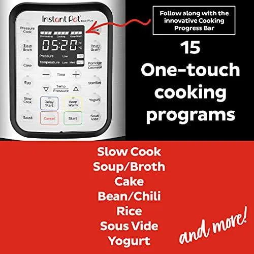 Instant Pot Duo Plus Mini 3 Quart 9-in-1 Electric Pressure Cooker, Slow Cooker, Rice Cooker, Yogurt Maker, Egg Cooker, Sauté, Steamer, Warmer & Sterilizer, 15 One-Touch Programs