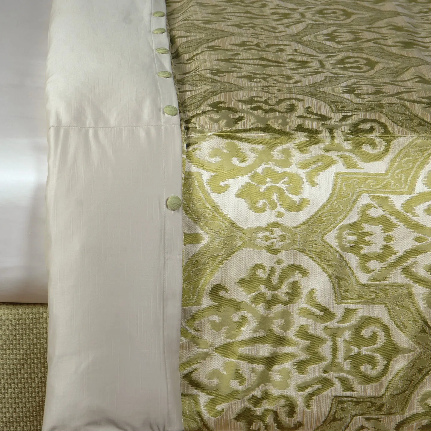 Jaya Green Damask Duvet Cover