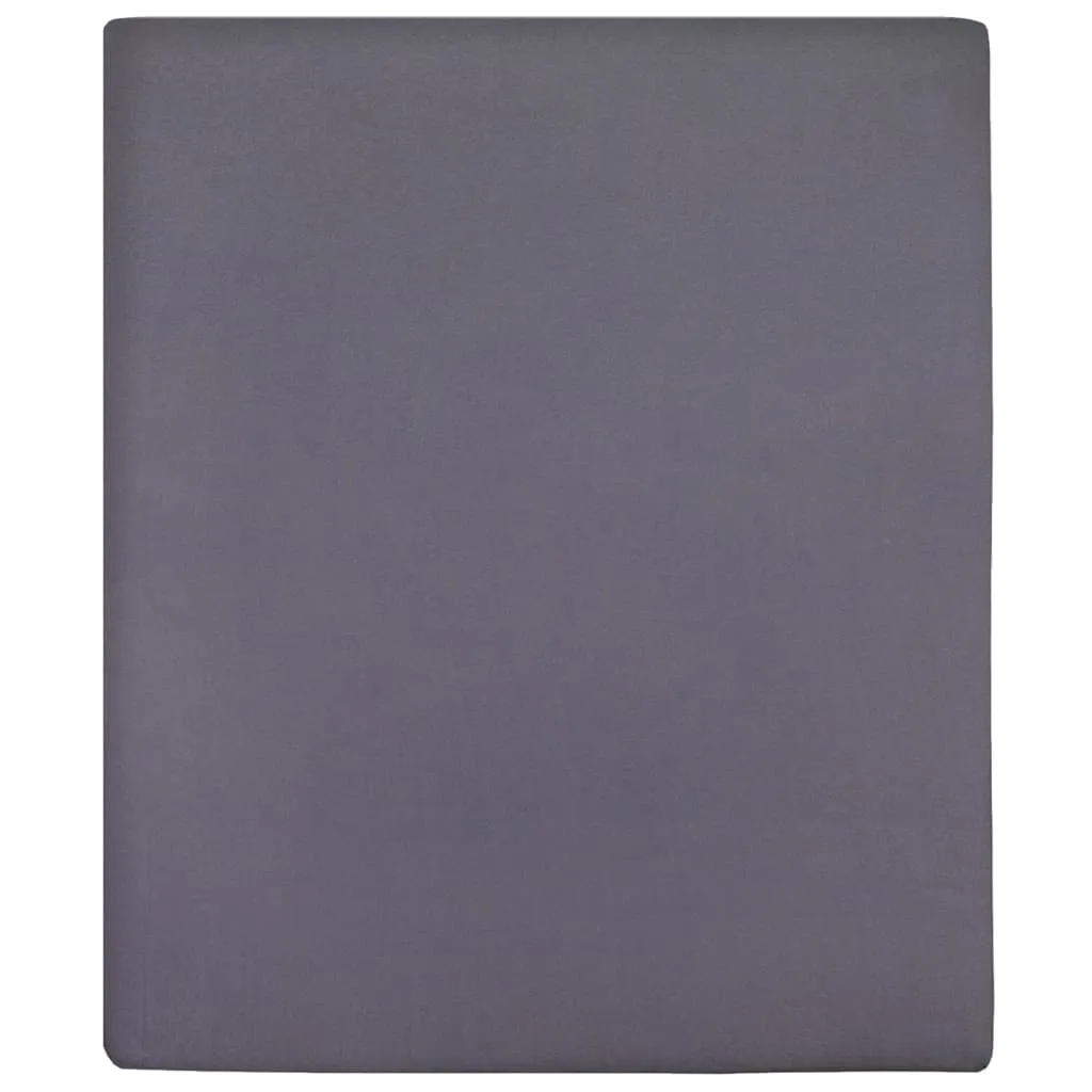 Jersey Fitted Sheet Anthracite 140x200 cm Cotton