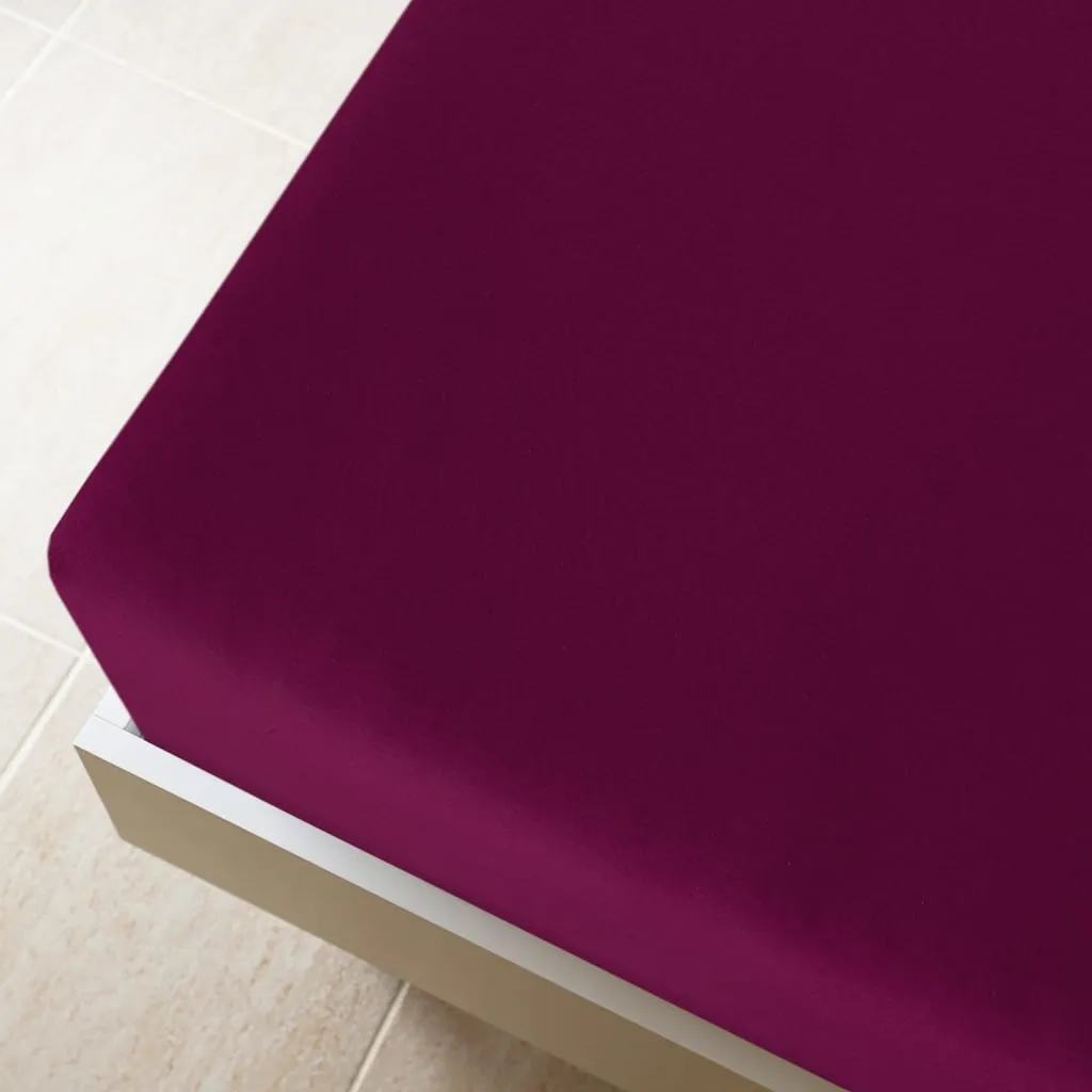 Jersey Fitted Sheet Bordeaux 90x200 cm Cotton