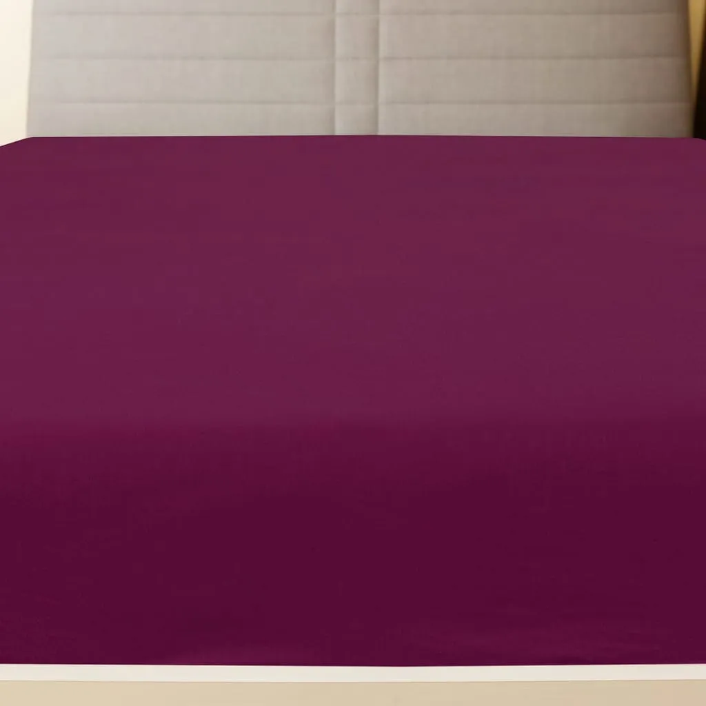 Jersey Fitted Sheet Bordeaux 90x200 cm Cotton