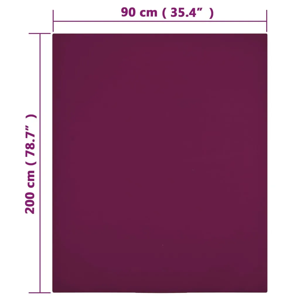 Jersey Fitted Sheet Bordeaux 90x200 cm Cotton