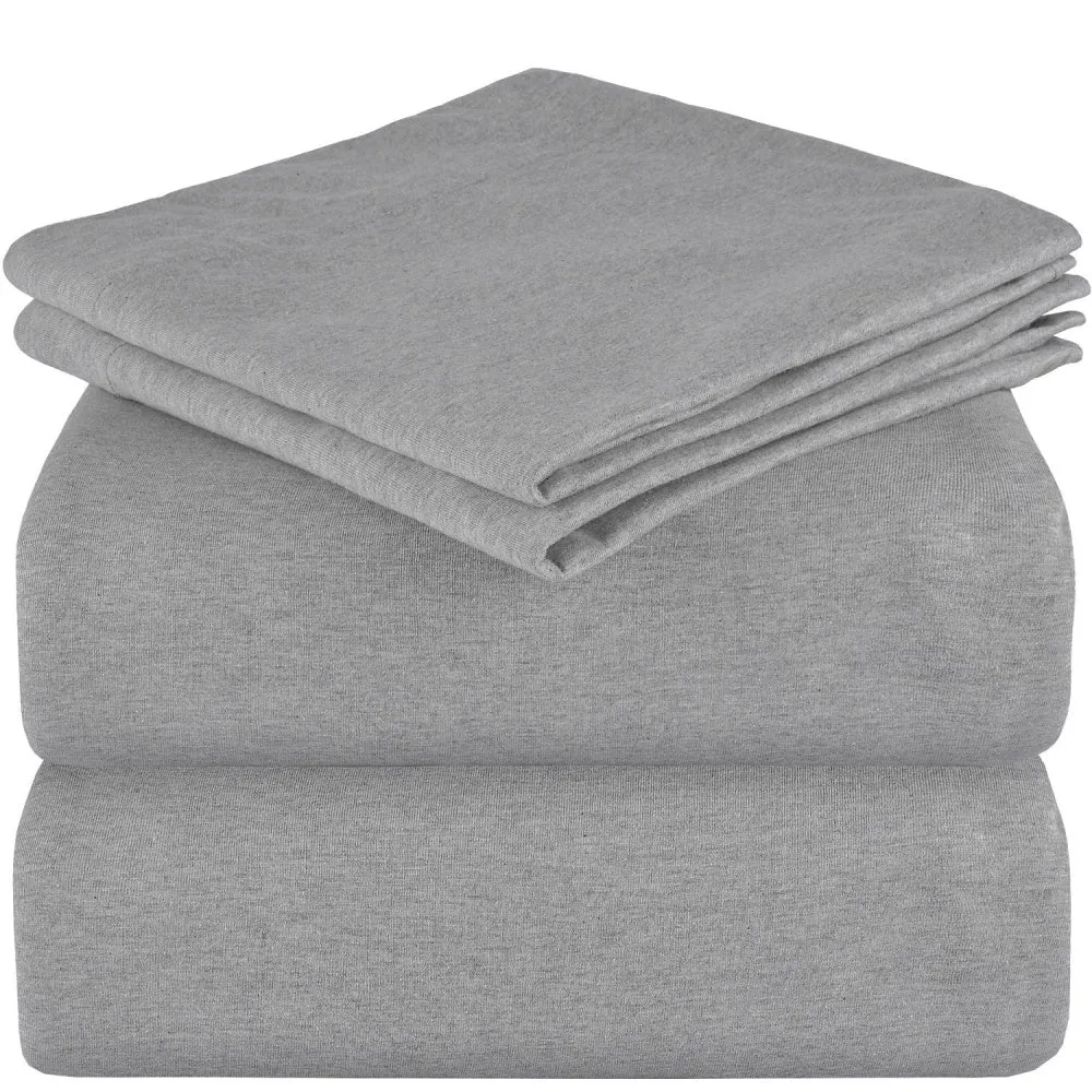 Jersey Knit 100% Cotton 4-Piece Bed Sheet Set